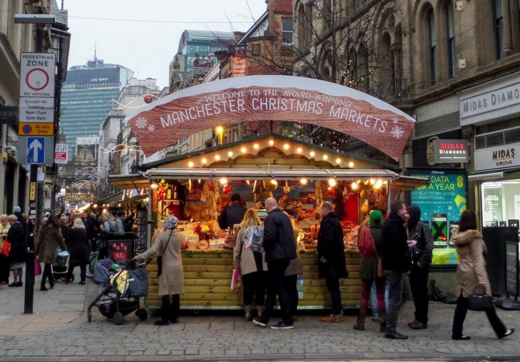 Manchester Christmas Market stalls
