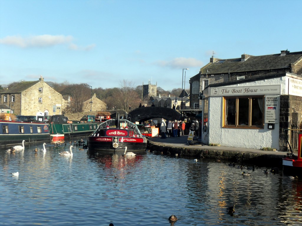Canal boats in Skipton