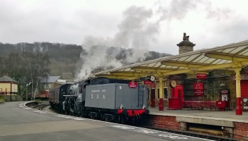 Steam train on the Keighley and Worth Valley Railway