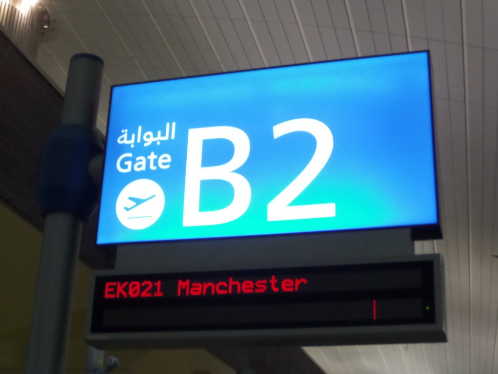 Gate B2 at Dubai airport