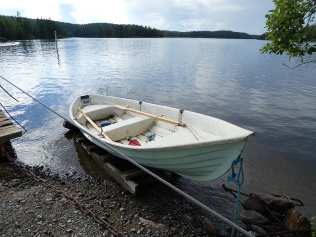 Rowing boat on Kongosaari island, Finland 