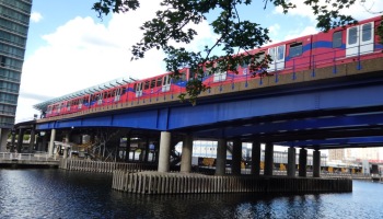 DLR Train at West India Quay, London