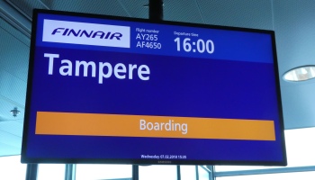 Finnair Tampere Boarding Screen