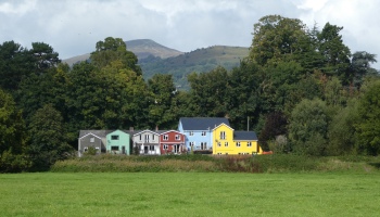 Colourful cottages in Abergavenny