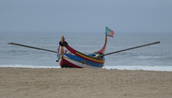 Fishing boat on the beach in Espinho