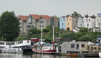 Colourful houses in Bristol harbour