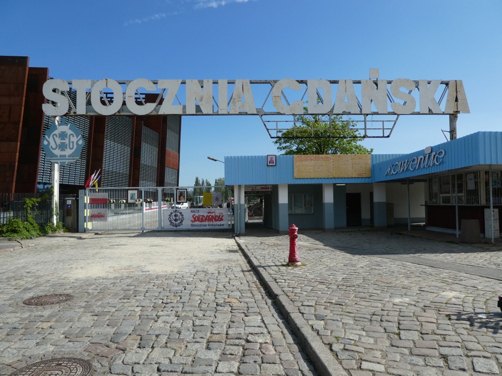 Entrance to Gdansk Shipyard sign